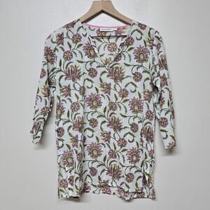 Roberta Roller Rabbit‎  Adrianna Asian Floral Long Sleeve Top Sz 12